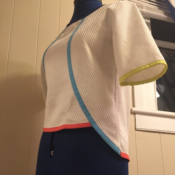 DO+BE white multicolored scoop neck blouse - Picture 3 of 8